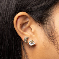 Croissant & Coffee Earrings | Mismatched Gold Studs