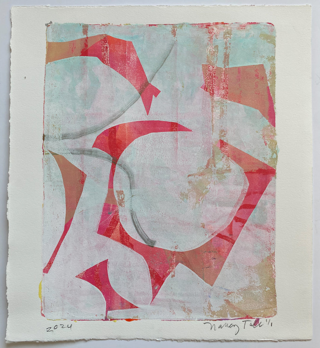 1/1 Gelli Plate Prints — Original Artwork by Nancy Tobin - Signed