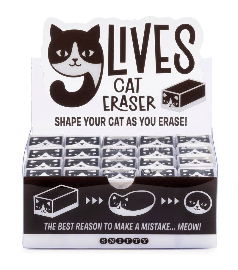 9 Lives Cat Eraser