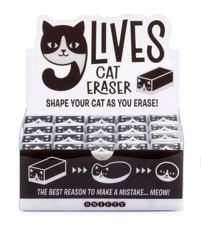 9 Lives Cat Eraser