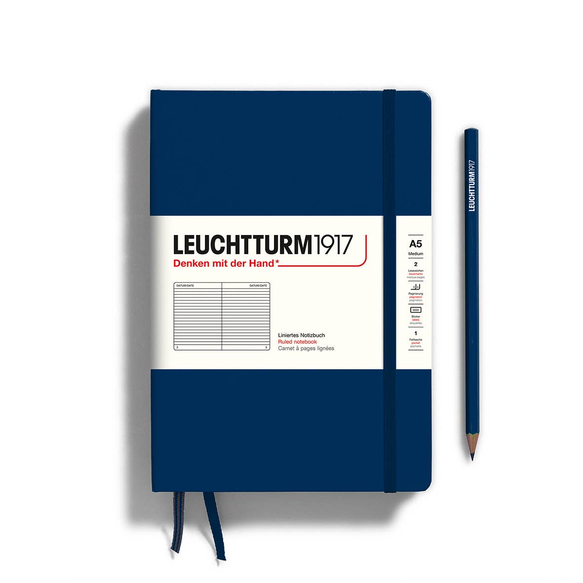 Notebooks - Medium (A5): Navy / Hardcover / Ruled