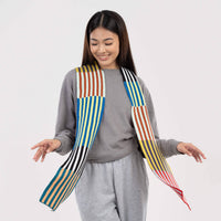 Colorblock Stripe Skinny Scarf