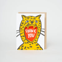 Thank You Cheetah Cutout Letterpress Greeting Card