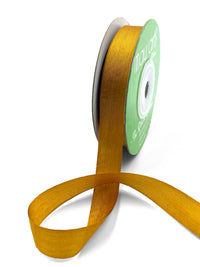 1/2" Antique Gold Hand-Dyed Woven 100% Silk Ribbon