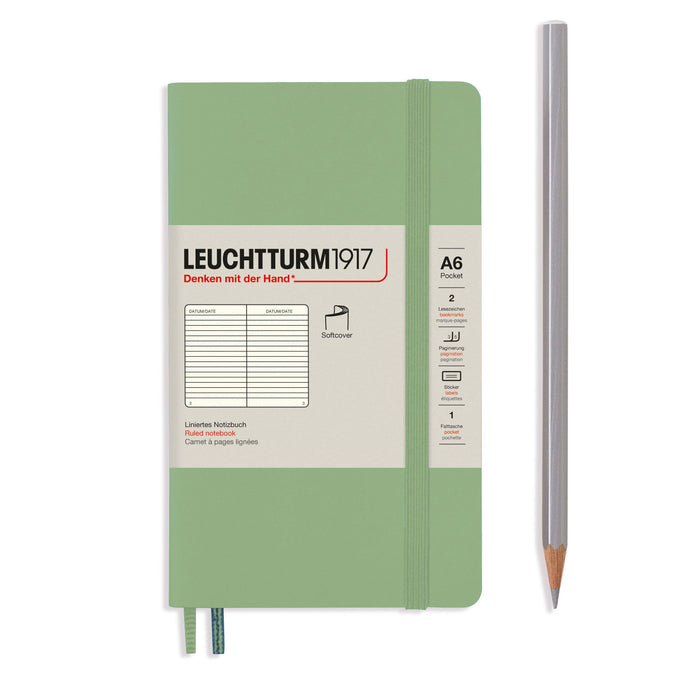 Leuchtturm 1917 A6 Softcover Pocket Sketchbooks - Dotted, Ruled - Various Colors