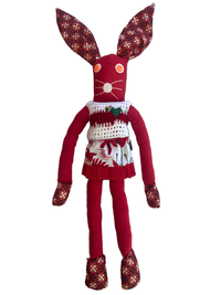 Handcrafted Large Red Bunnykat - Marilyn Bun Roe