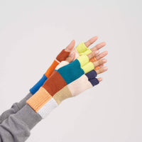Color Patch Fingerless Gloves