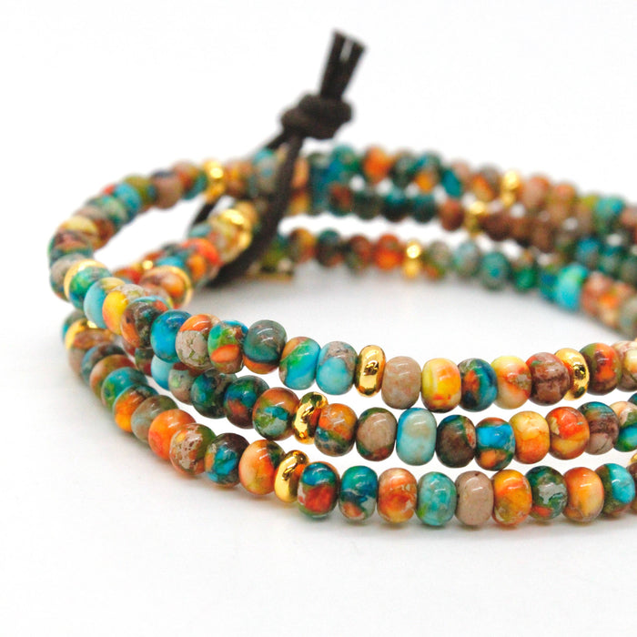 Rainbow Jasper 1 + Gold Bracelet Bundle