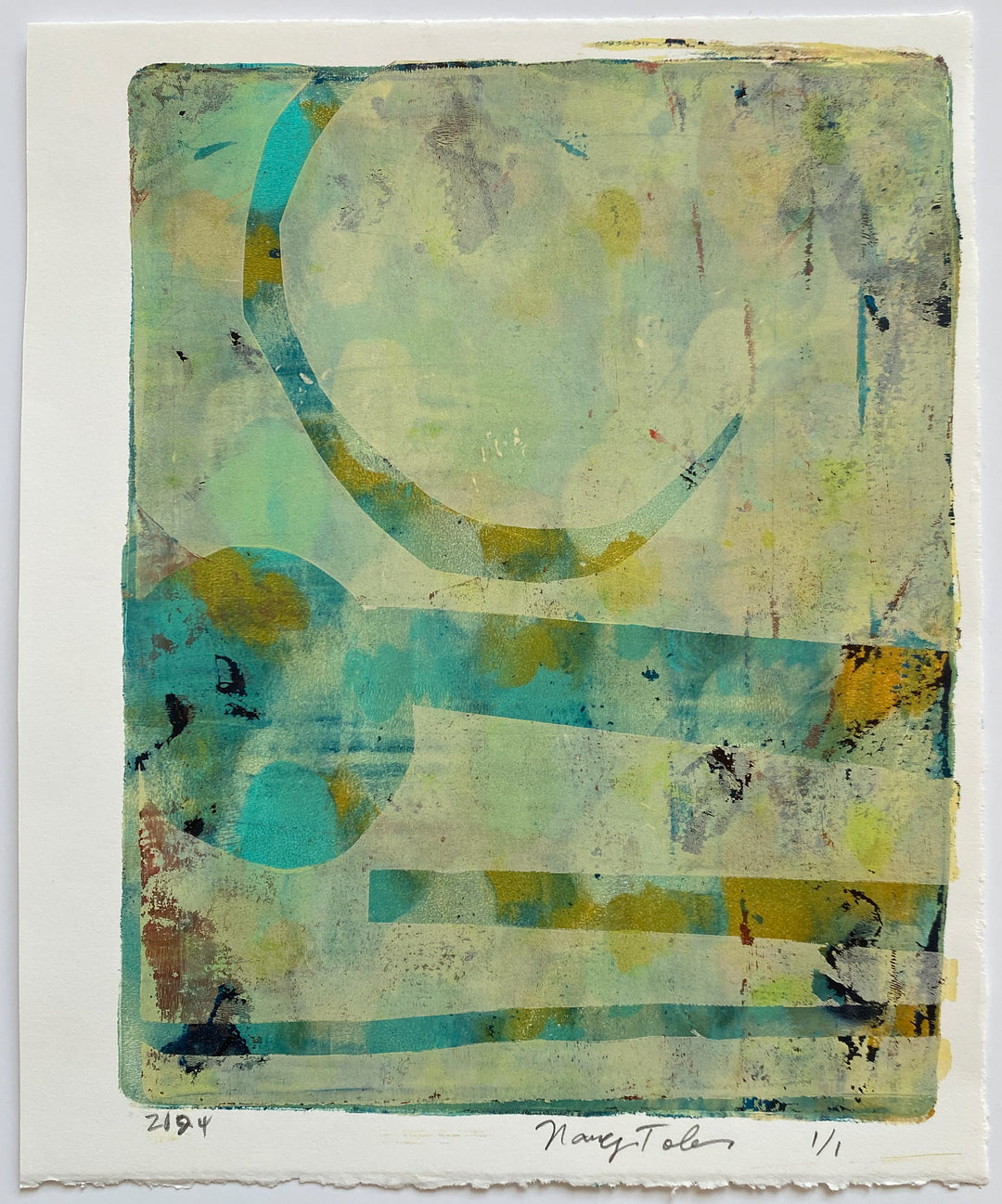 1/1 Gelli Plate Prints — Original Artwork by Nancy Tobin - Signed