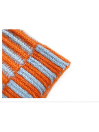 Haila - Color-block Striped Cuffed Knitted Beanie - Warm & Stylish