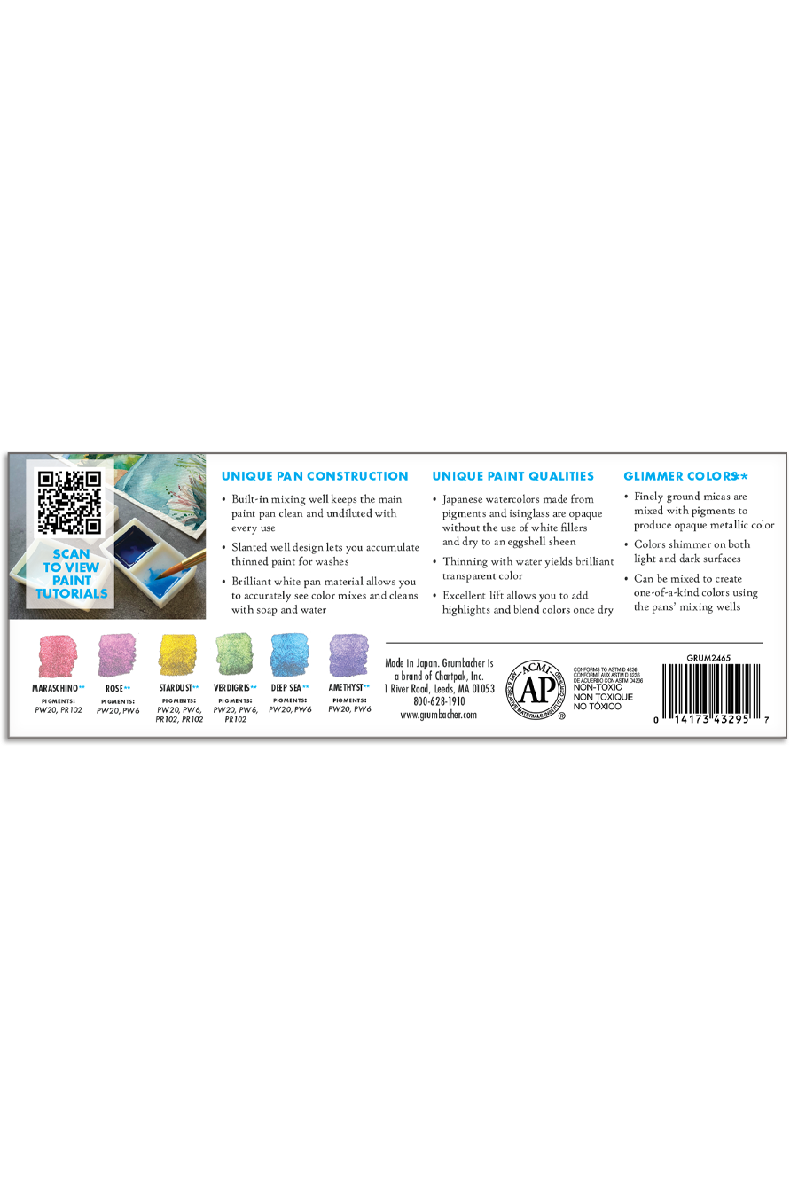 Grumbacher Japanese Watercolor Sets - 6PC Glimmer Set