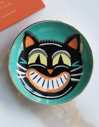 Halloween Porcelain Trinket Dish | Vintage Cat
