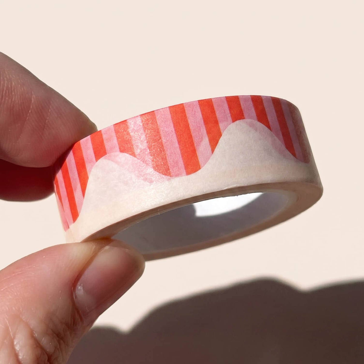 Wavy Stripes Washi Tape (Red + Pink)