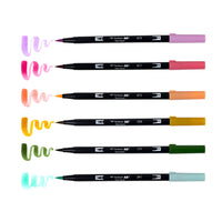 Dual Brush Pen Art Markers, Teatime, 6-Pack