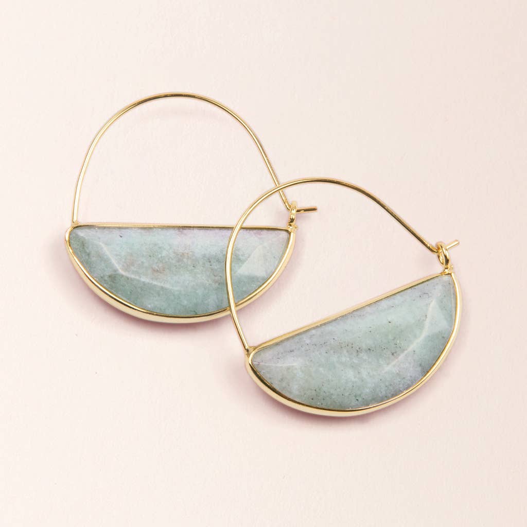 Stone Prism Hoop - Amazonite/Gold / Scout