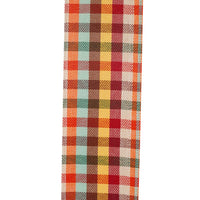 Tonal Twill Plaid Wired Edge, Multi, 2-1/2 In