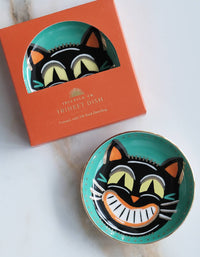 Halloween Porcelain Trinket Dish | Vintage Cat