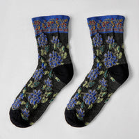 Rufia - Embossed Floral Pattern Women's Socks: Black / One Size