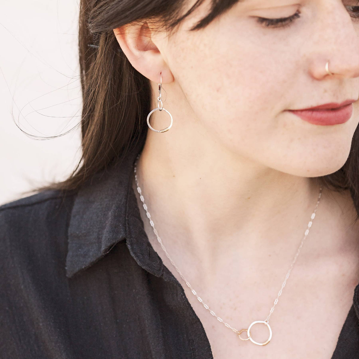 TRUST Earrings | dainty circles handmade sterling silver