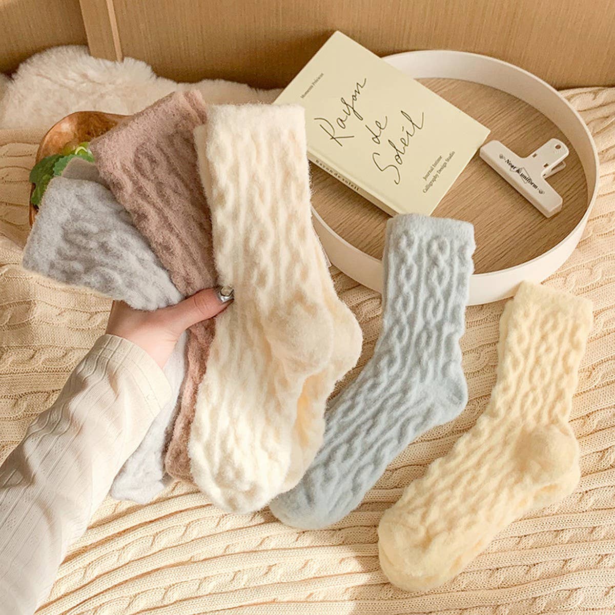 Candy Color Warm & Cozy Knit Socks