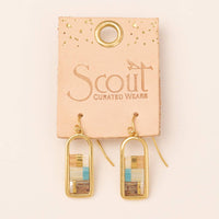 Good Karma Miyuki Frame Earring - Mint/Peach/Gold / Scout