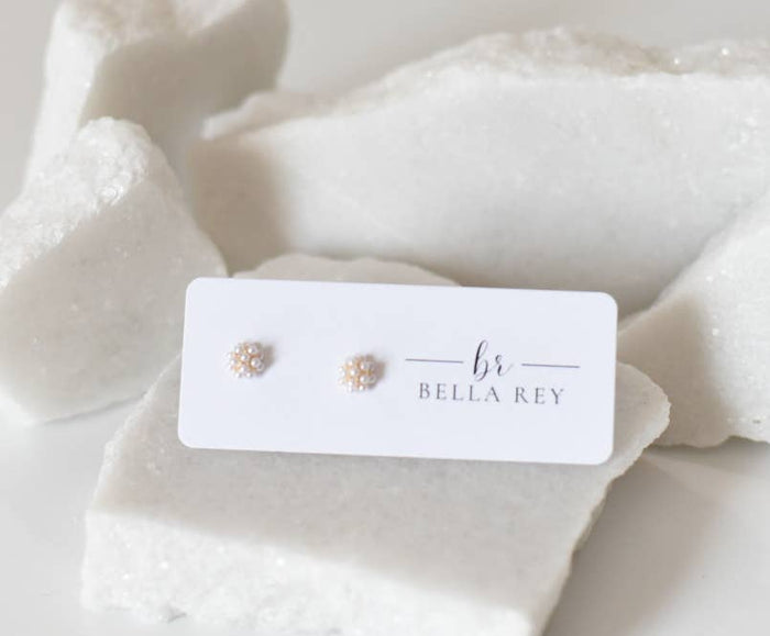 Lettie Pearl Cluster Stud Earrings / Bella Rey
