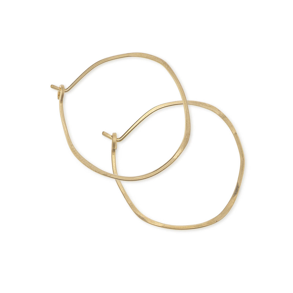 Minimal Imperfect Hoop Earrings - SMALL ORGANIC CIRCLE