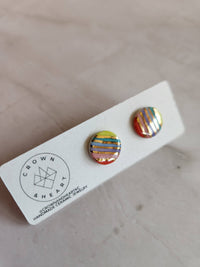 Rainbow Stripe Stud Earrings
