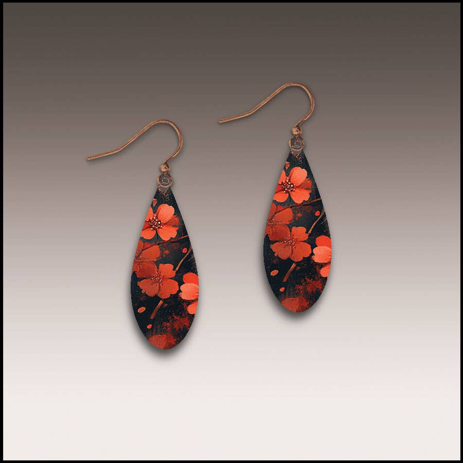 Dark Blossom Dew Drop Handmade Earrings