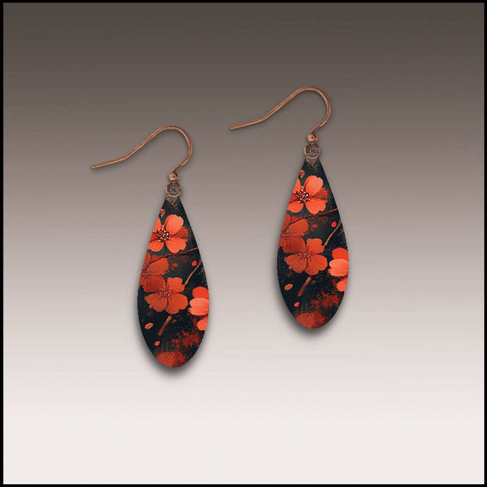 Dark Blossom Dew Drop Handmade Earrings
