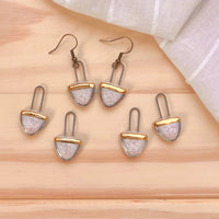 Pink Rain Drop Ceramic Earrings