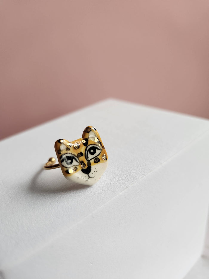 Golden leopard ring