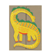 Yellow Dino  Playtime Collection - Die Cut Card