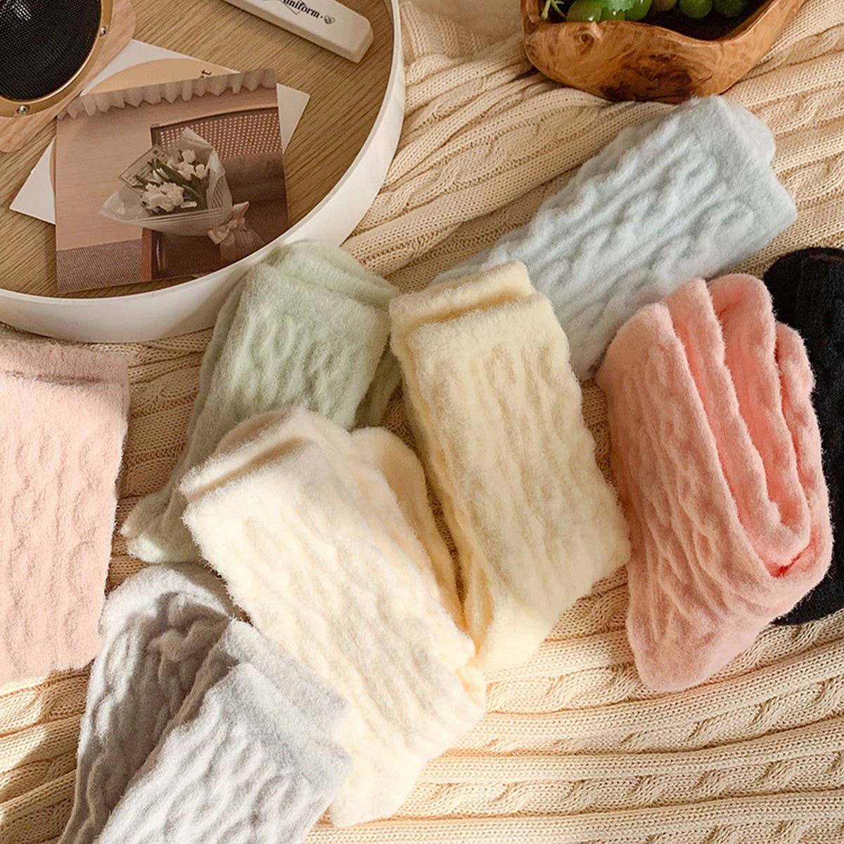 Candy Color Warm & Cozy Knit Socks