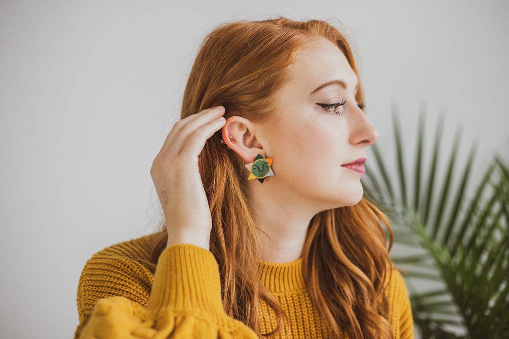 Midcentury Sun Stud Earrings