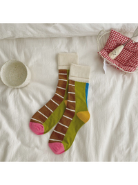 Rufia - Stripe Color Block Crew Socks