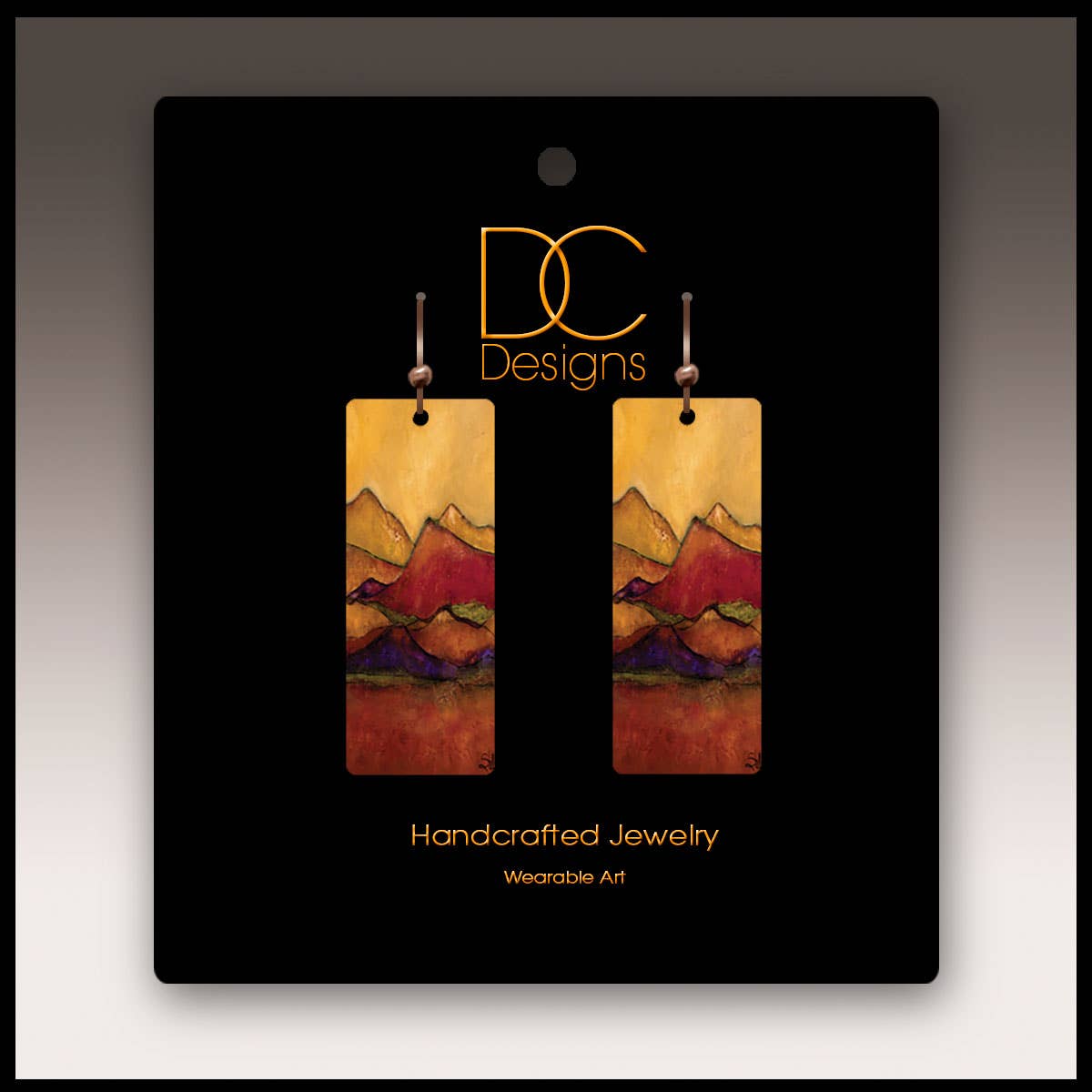 Desert Mountains Fine Art Rectangle Handmade Earrings