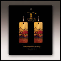 Desert Mountains Fine Art Rectangle Handmade Earrings