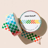 Colorblock Checker Washi Tape