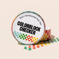 Colorblock Checker Washi Tape