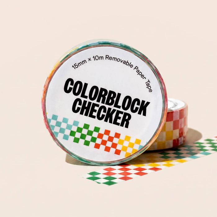 Colorblock Checker Washi Tape