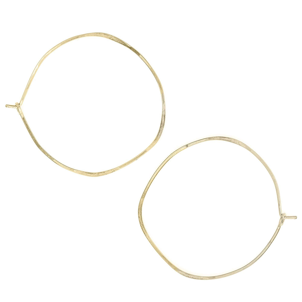 Minimal Hoop Earrings Handmade LARGE ORGANIC CIRCLE