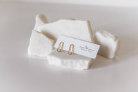 Carlysle Gold Plated Oval Studs - Small / Bella Rey