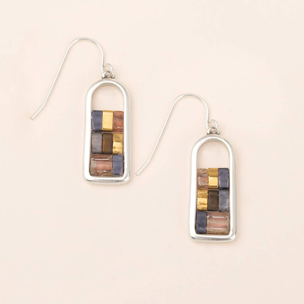 Good Karma Miyuki Frame Earring - Gunmetal/Silver / Scout