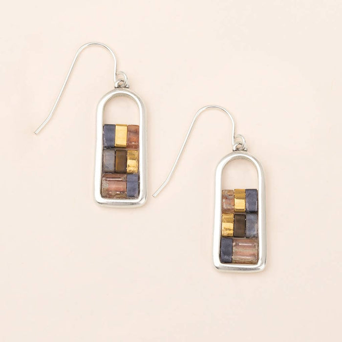 Good Karma Miyuki Frame Earring - Gunmetal/Silver / Scout