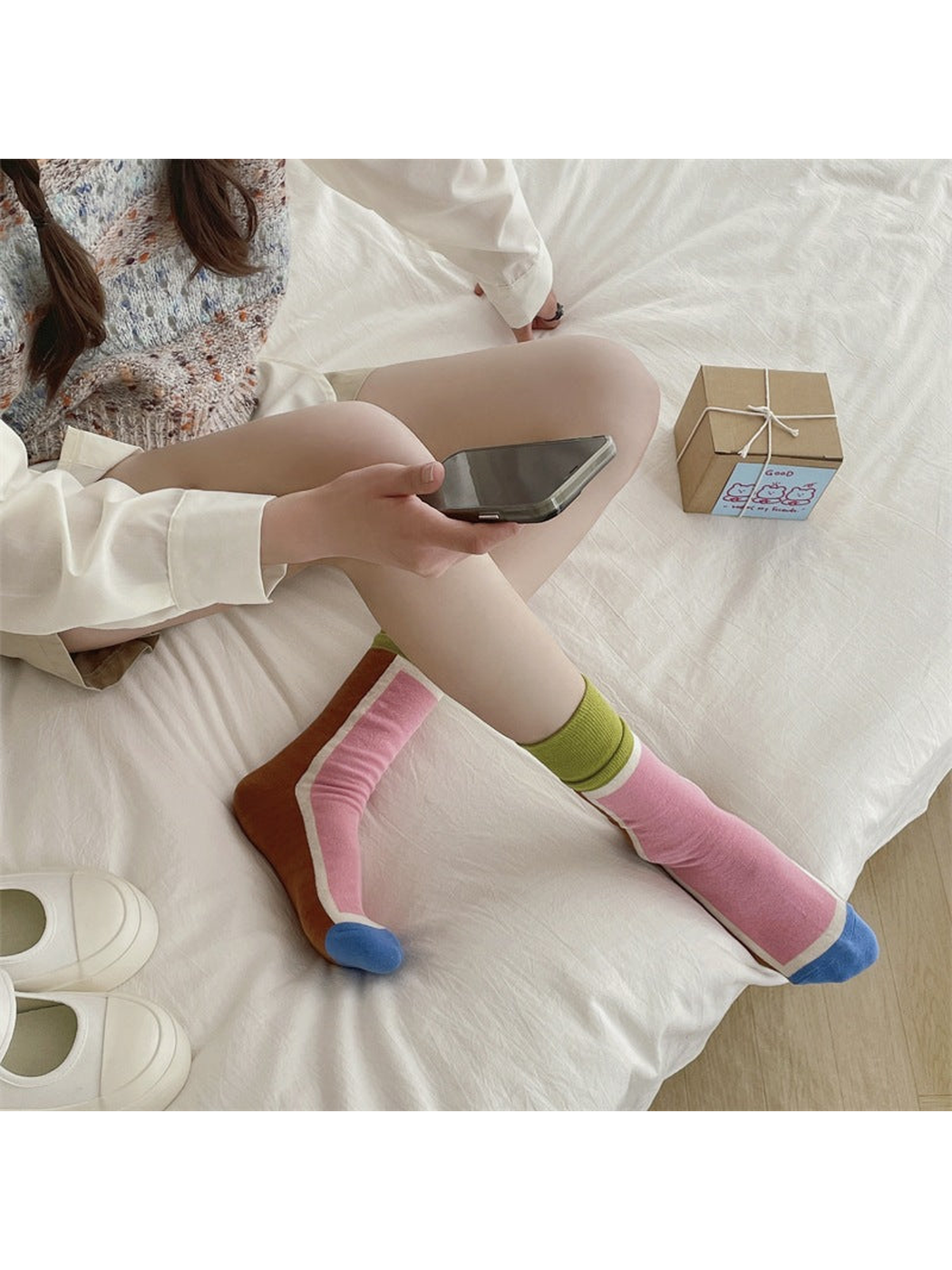 Rufia - Stripe Color Block Crew Socks