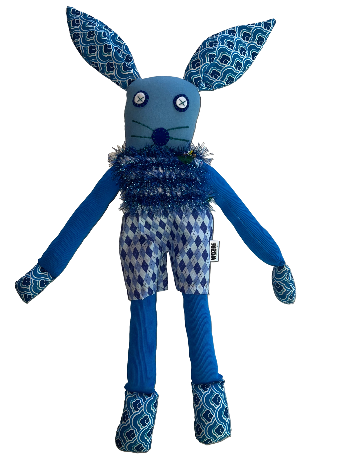 Handcrafted Large Blue Bunnykat - Blue Hopper