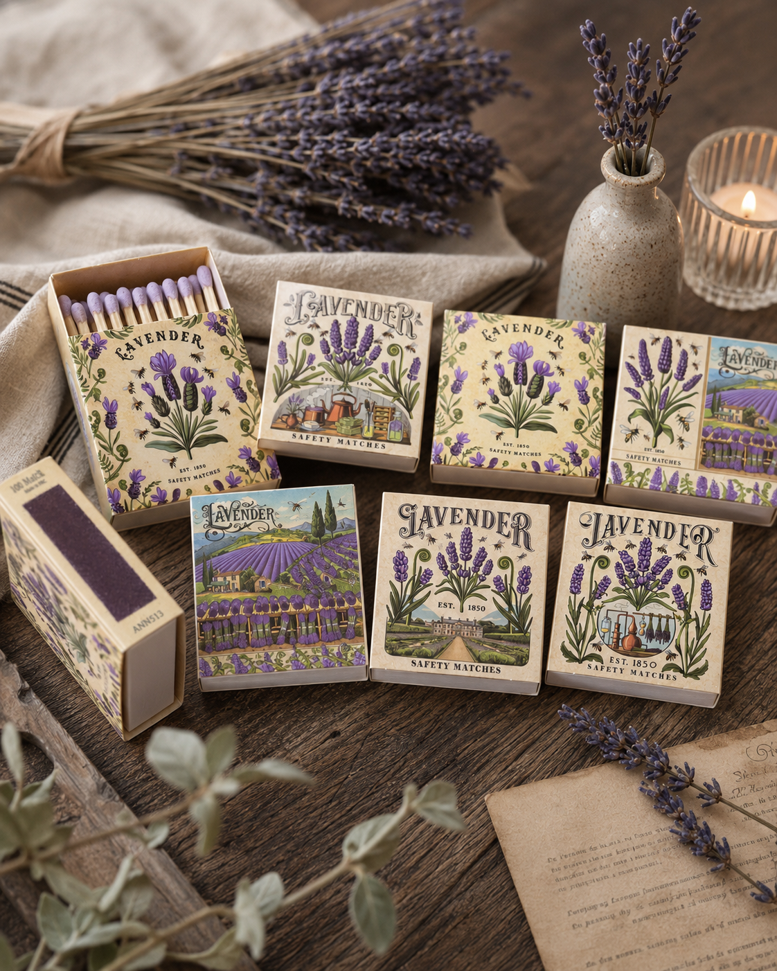 Lavender Matches – Botanical Collection