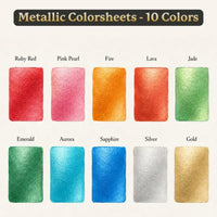 Metallic Colorsheets | 10 Watercolors | Portable Paint