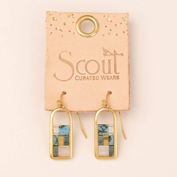 Good Karma Miyuki Frame Earring - Turquoise/Gold / Scout